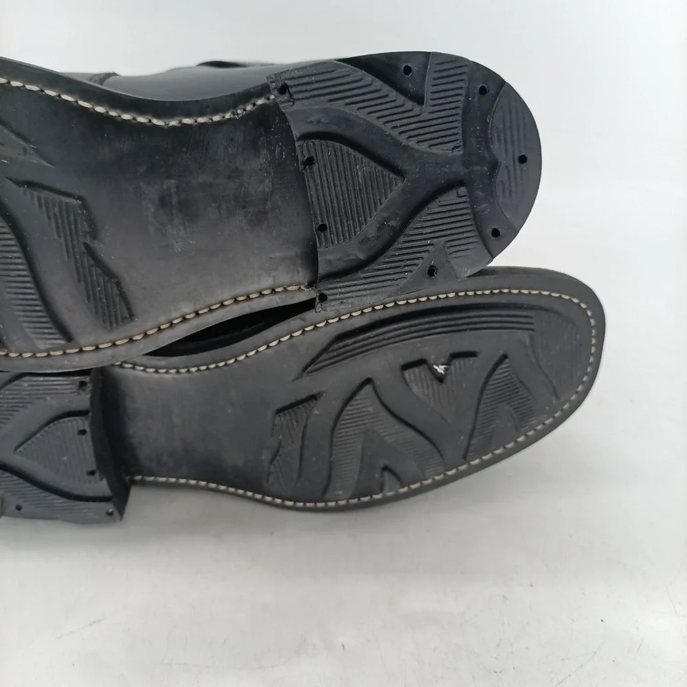 John Varvatos Men's Black Leather  Ankle Boots Size 8 Buckle. s2